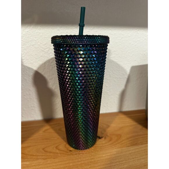 Starbucks 2021 China Green Glitter Studded Tumbler 24 OZ NWT - Picture 3 of 6